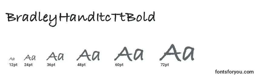 Размеры шрифта BradleyHandItcTtBold