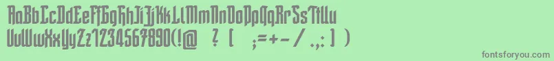 フォントFriedrich – 緑の背景に灰色の文字