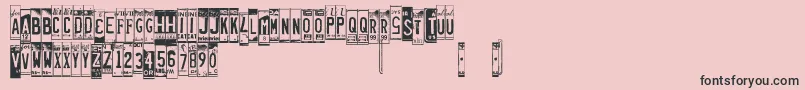 Licenseplates Font – Black Fonts on Pink Background