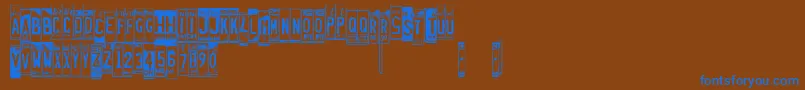 Licenseplates Font – Blue Fonts on Brown Background