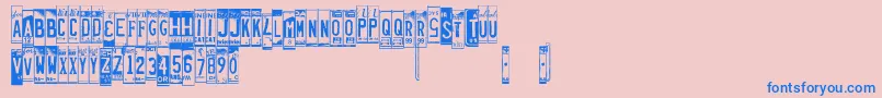 Licenseplates Font – Blue Fonts on Pink Background