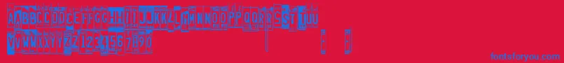 Licenseplates Font – Blue Fonts on Red Background