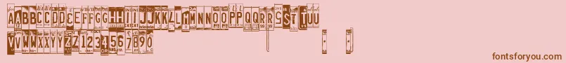 Licenseplates Font – Brown Fonts on Pink Background
