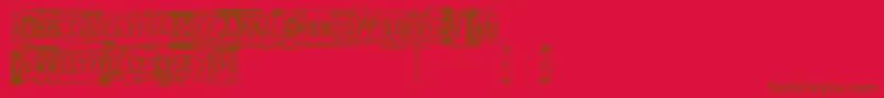 Licenseplates Font – Brown Fonts on Red Background