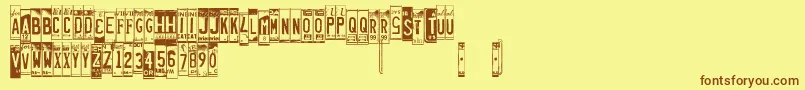 Licenseplates Font – Brown Fonts on Yellow Background