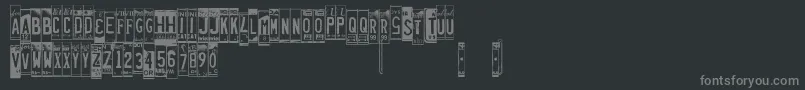 Licenseplates Font – Gray Fonts on Black Background