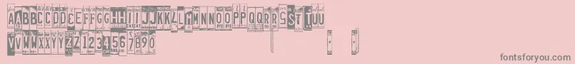 Licenseplates Font – Gray Fonts on Pink Background