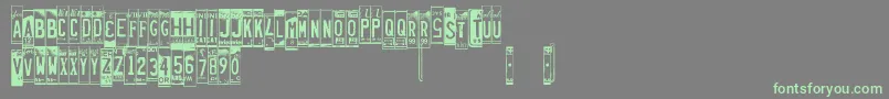 Licenseplates Font – Green Fonts on Gray Background