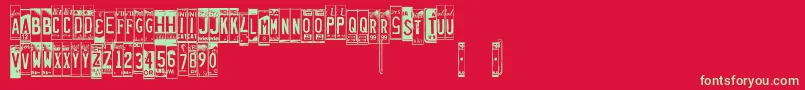 Licenseplates Font – Green Fonts on Red Background