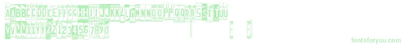 Licenseplates Font – Green Fonts on White Background