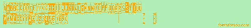 Licenseplates Font – Orange Fonts on Green Background