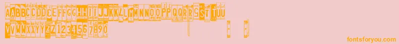 Licenseplates Font – Orange Fonts on Pink Background