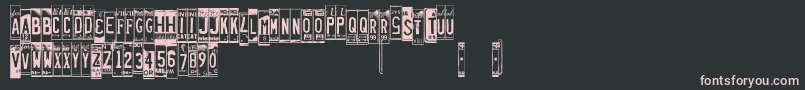 Licenseplates Font – Pink Fonts on Black Background