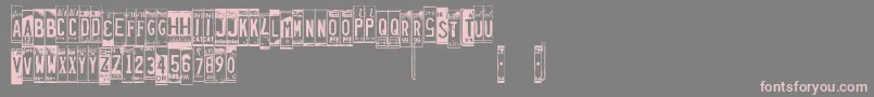 Licenseplates Font – Pink Fonts on Gray Background