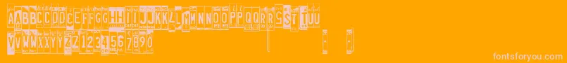 Licenseplates Font – Pink Fonts on Orange Background