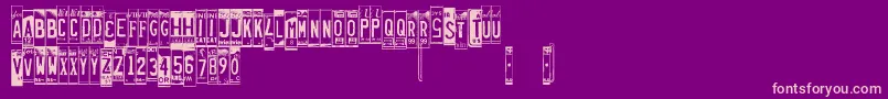 Licenseplates Font – Pink Fonts on Purple Background