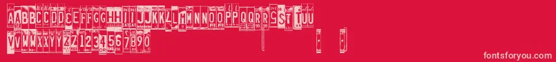 Licenseplates Font – Pink Fonts on Red Background