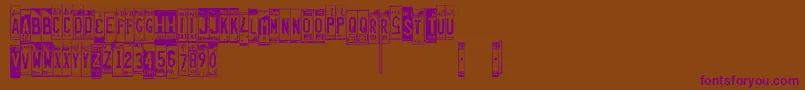 Licenseplates Font – Purple Fonts on Brown Background