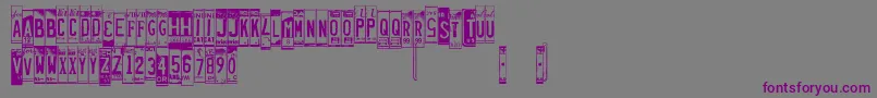 Licenseplates Font – Purple Fonts on Gray Background