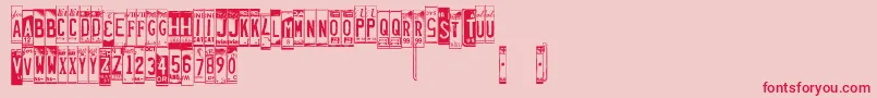 Licenseplates Font – Red Fonts on Pink Background