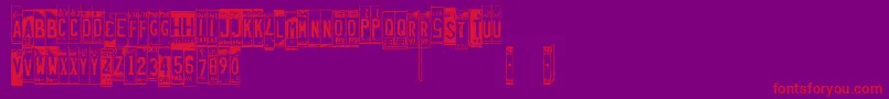 Licenseplates Font – Red Fonts on Purple Background
