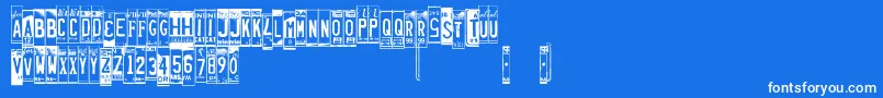 Licenseplates-Schriftart – Weiße Schriften auf blauem Hintergrund