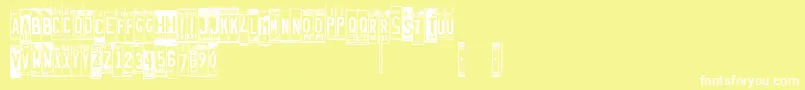 Шрифт Licenseplates – белые шрифты на жёлтом фоне