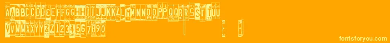 Licenseplates Font – Yellow Fonts on Orange Background