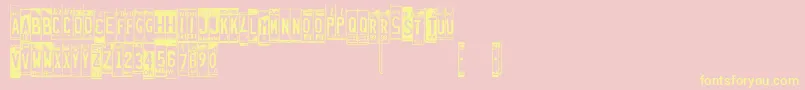 Licenseplates Font – Yellow Fonts on Pink Background