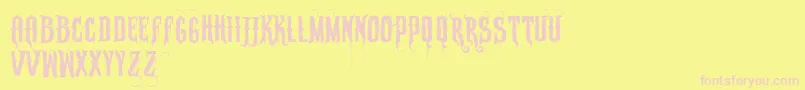 Vtkssabonete Font – Pink Fonts on Yellow Background