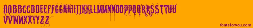 Vtkssabonete Font – Purple Fonts on Orange Background