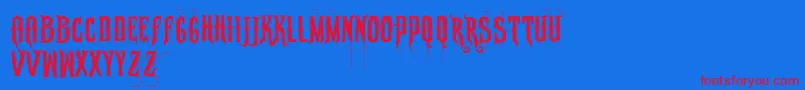 Vtkssabonete Font – Red Fonts on Blue Background