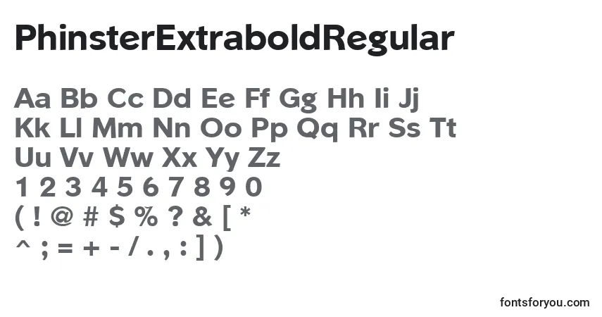 Fuente PhinsterExtraboldRegular - alfabeto, números, caracteres especiales