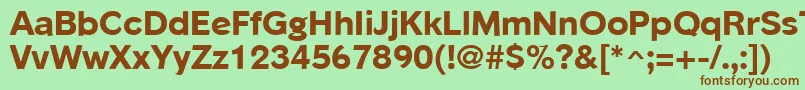PhinsterExtraboldRegular-fontti – ruskeat fontit vihreällä taustalla
