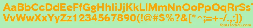 フォントPhinsterExtraboldRegular – オレンジの文字が緑の背景にあります。