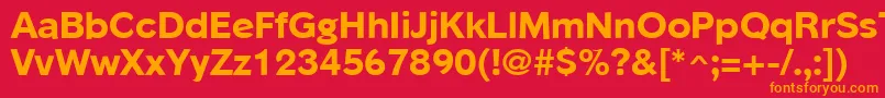 フォントPhinsterExtraboldRegular – 赤い背景にオレンジの文字