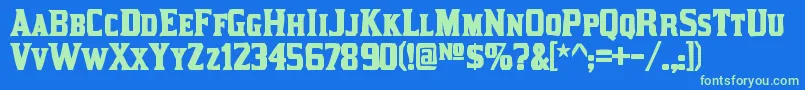 KirstyinkRegular Font – Green Fonts on Blue Background