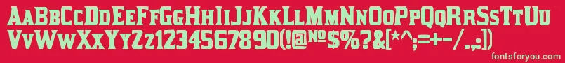 KirstyinkRegular Font – Green Fonts on Red Background