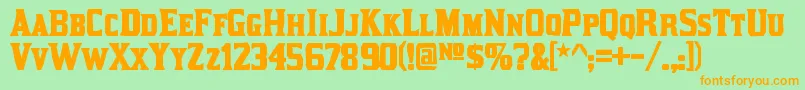 KirstyinkRegular Font – Orange Fonts on Green Background