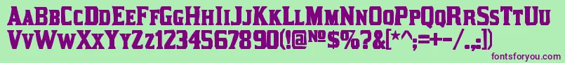 KirstyinkRegular Font – Purple Fonts on Green Background