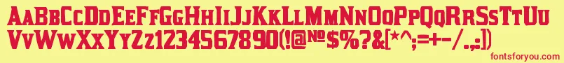 KirstyinkRegular Font – Red Fonts on Yellow Background