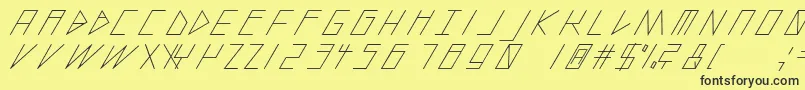 SlantedItalicShift Font – Black Fonts on Yellow Background