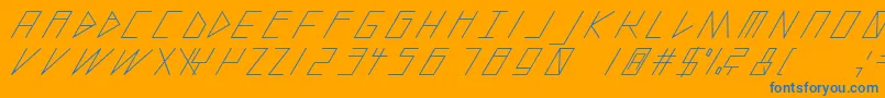 SlantedItalicShift Font – Blue Fonts on Orange Background