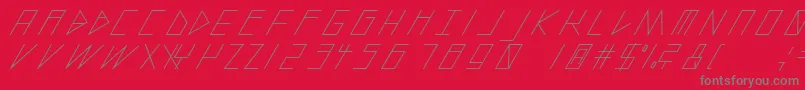 SlantedItalicShift Font – Gray Fonts on Red Background