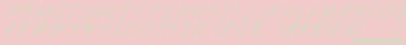 SlantedItalicShift-Schriftart – Grüne Schriften auf rosa Hintergrund