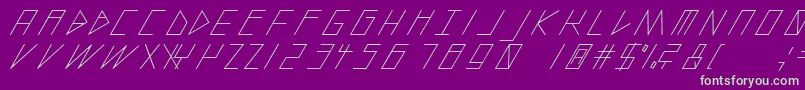 SlantedItalicShift Font – Green Fonts on Purple Background