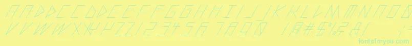 SlantedItalicShift Font – Green Fonts on Yellow Background