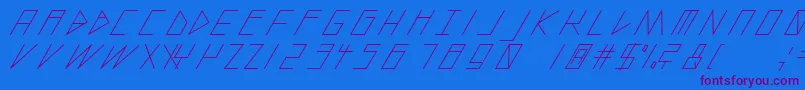 SlantedItalicShift Font – Purple Fonts on Blue Background