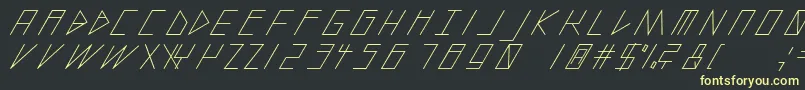 フォントSlantedItalicShift – 黒い背景に黄色の文字