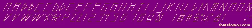 SlantedItalicShift Font – Yellow Fonts on Purple Background